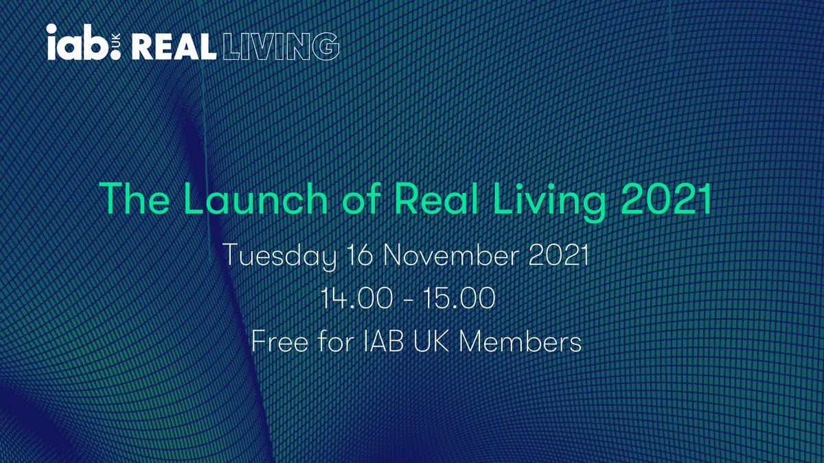 IABUK's tweet photo. 🚀 Tomorrow we launch Real Living 2021, a closer look at people's digital days & how behaviour is evolving.
🎟️ Sign up to join us (virtually) tomorrow at 2pm, to understand what this means for advertisers & practical tips for reaching consumers: https://t.co/pd7u5bSZtJ https://t.co/OzkoABoFpy