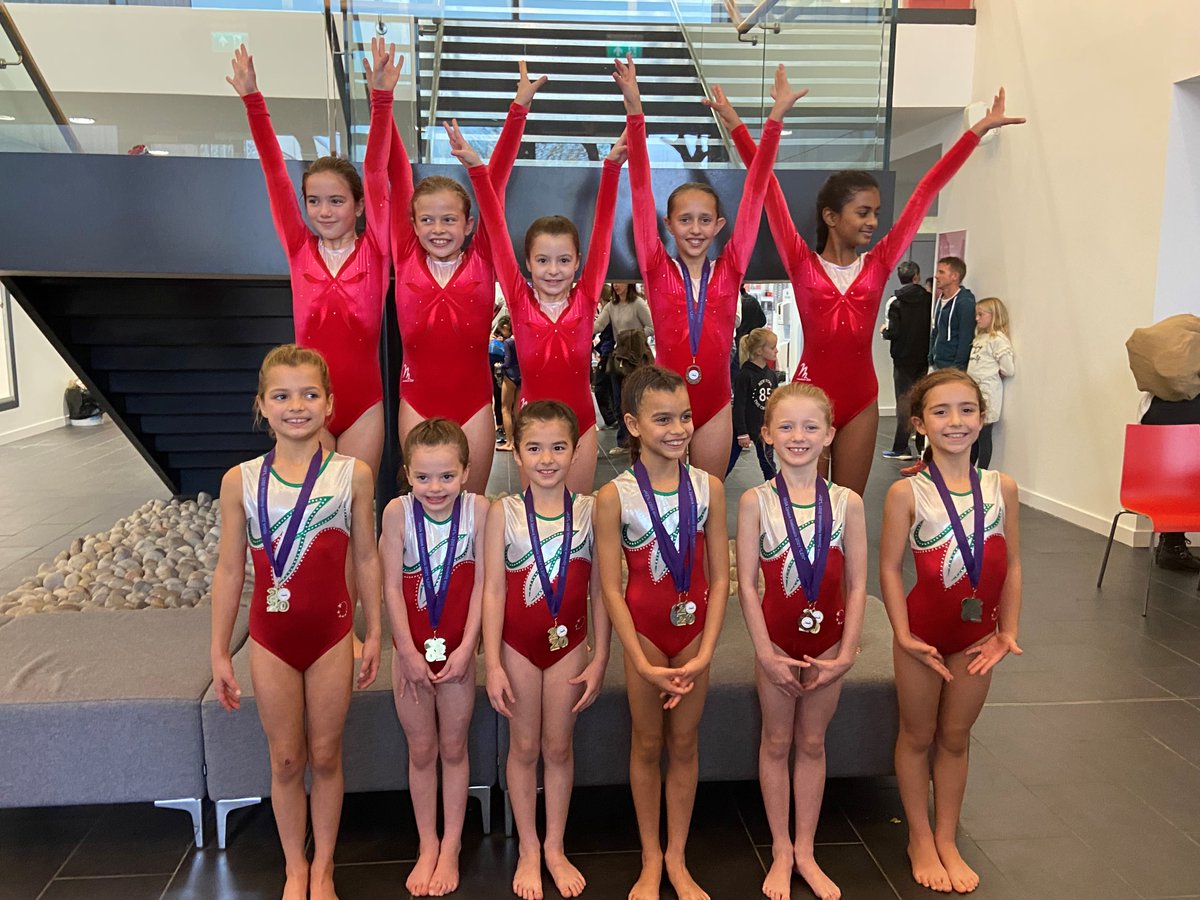 Stormont School U9 and U11 gymnastics ISGA competitors and winners in Hampton. 