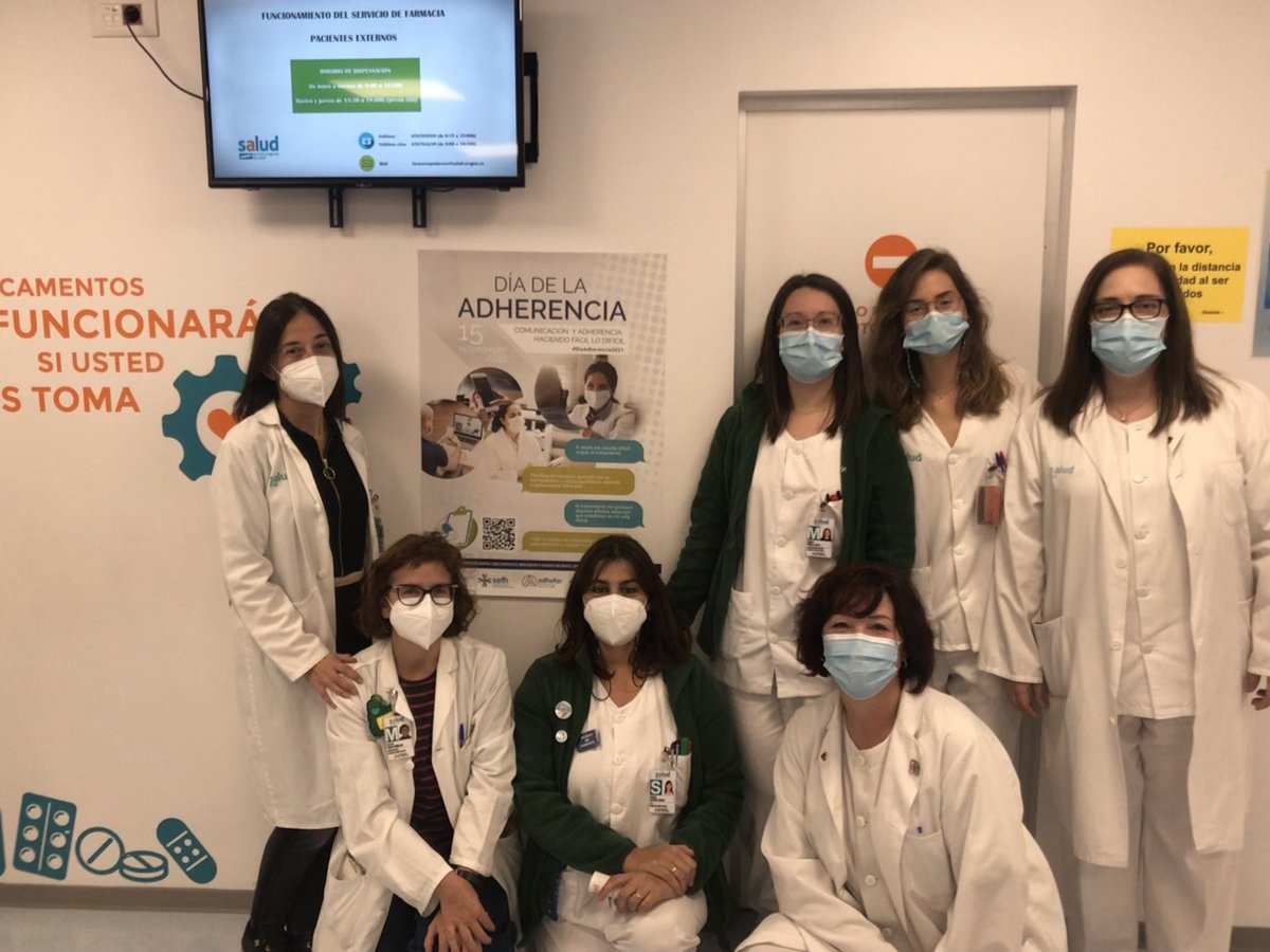 <a href="/FarmaciaHums/">Farmacia Hospital Universitario Miguel Servet HUMS</a> comprometida con el #DiaAdherencia2021, recordando la importancia de cumplir adecuadamente el tratamiento. <a href="/sefh_/">S.E.F.H</a>