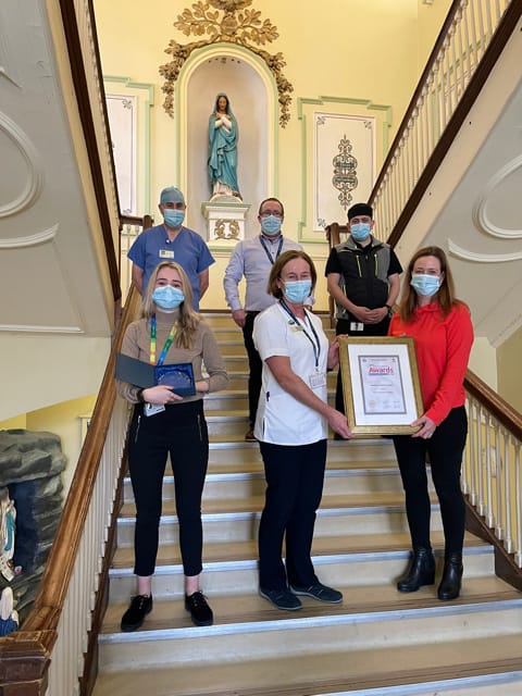 Mercycork's tweet photo. #ThisIsMercy We are delighted @Mercycork to be presented with a prestigious @NISOIreland award which honours our commitment to ensuring a culture of health and safety in our hospital for our patients and staff. Well done to all involved @paulreiddublin @HSELive @mercy_nursing https://t.co/QE5Ts8mGqA