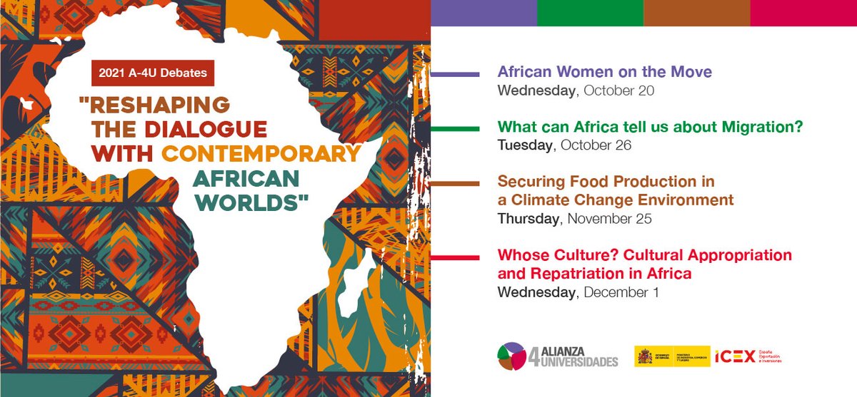 ICTA_UAB's tweet photo. The @UABBarcelona will organise the 3rd session “Securing Food Production in a Climate Change Environment” of the #A4U Debates “Reshaping the Dialogue with Contemporary African Worlds”🌍

🗓️ 25/11 -10.30h
📍Rectorat &amp; Zoom
👥Coord by @ICTA_UAB @LICCI_ERC 

https://t.co/sTPzOImWBJ https://t.co/EwMB1Eod8D