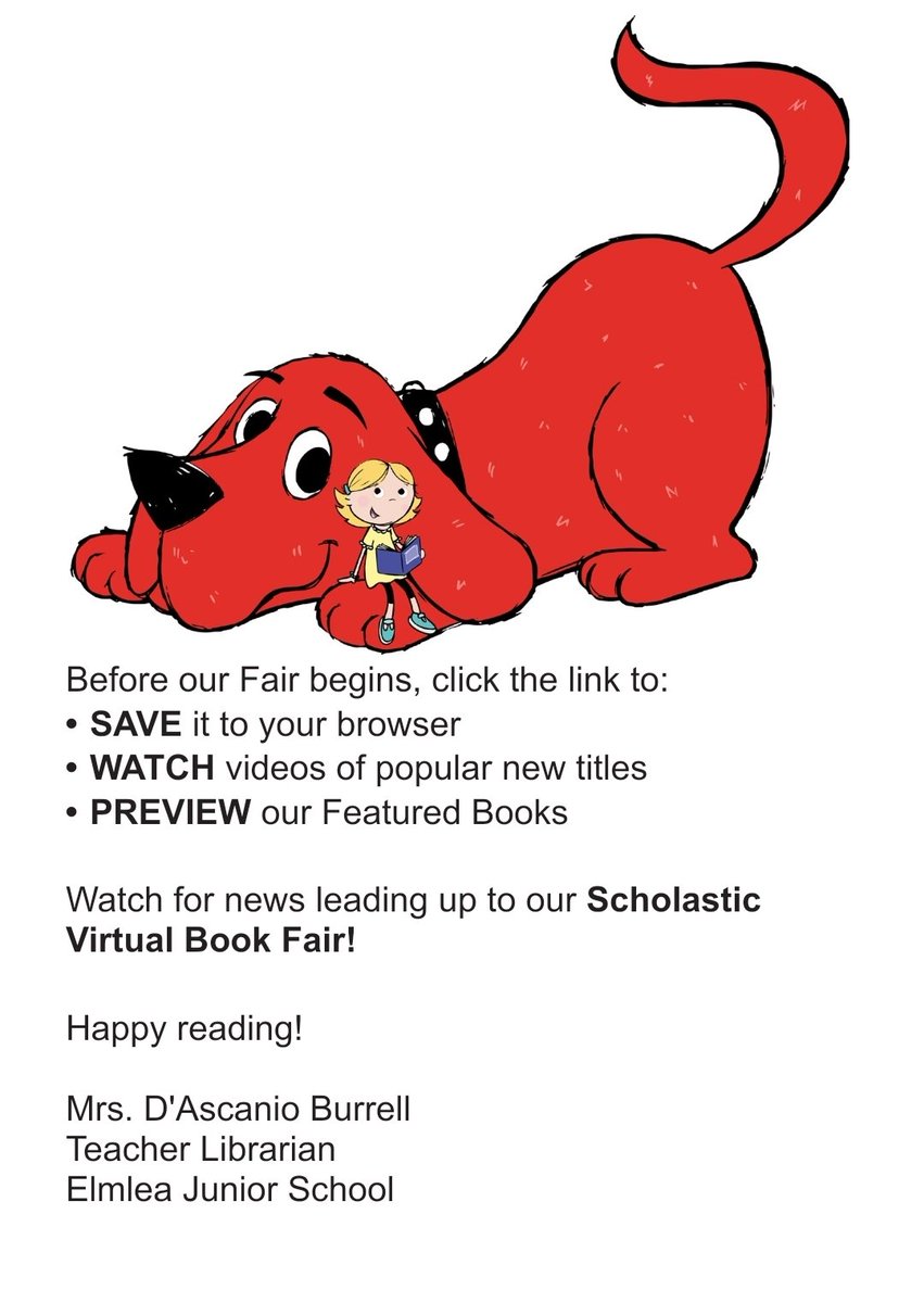Scholastic Virtual Book Fair, Nov 22-28th. See details below!