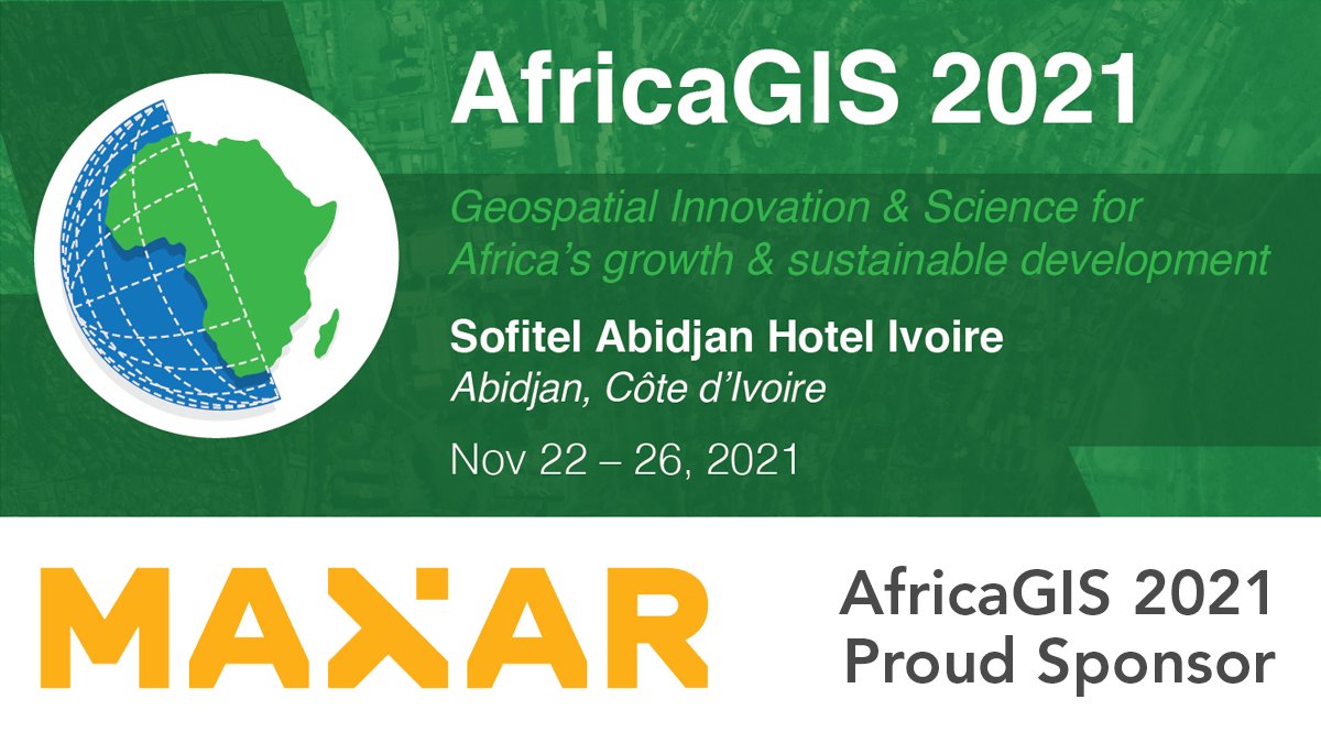 AfricaGIS 2021! One week to go. Don’t forget to register for the conference to hear from some of our sponsors like <a href="/Maxar/">:)</a>! Register here: eis.africa/africagis-2021/