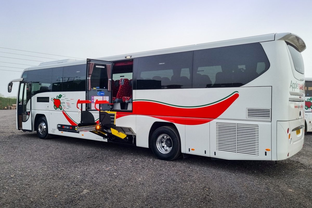 We've delivered a brand new accessible Plaxton Panther coach to Slough-based Apple Travel. The 59-seater is built on the efficient <a href="/VolvoBusUK/">Volvo Bus UK & Ireland</a> B8R chassis and is fully compliant with the United Kingdom’s PSV Accessibility Regulations: alexander-dennis.com/media/news/202…

#BuiltinBritain