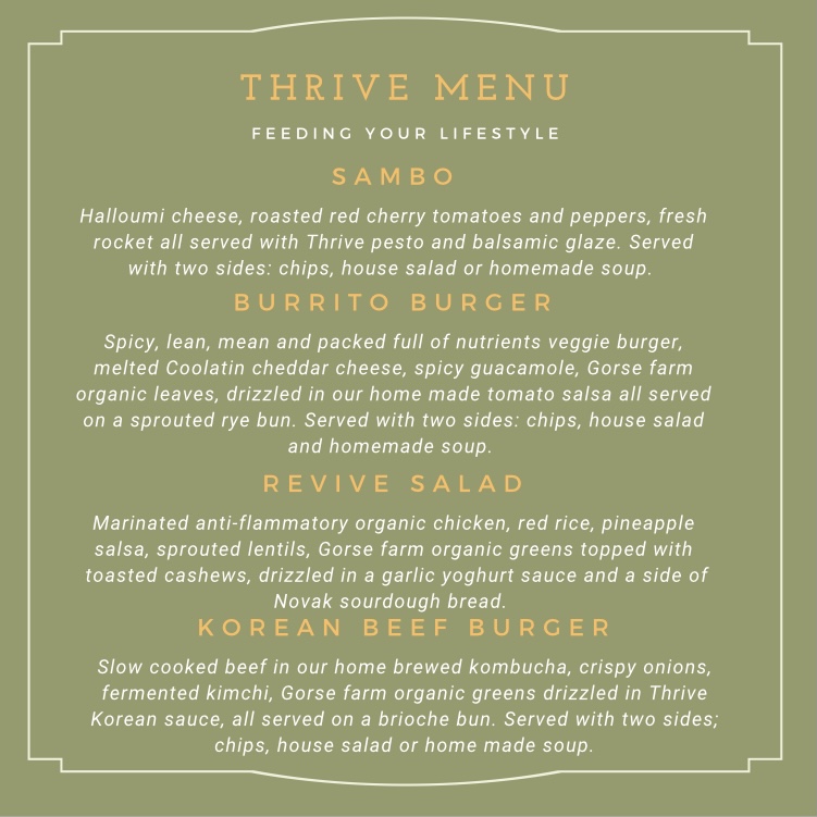 Thrivecafe_'s tweet photo. This weeks menu 💚 

We’re opened Tuesday to Saturday 8.30-4

Breakfast 9-12
Lunch 12-3.30
Coffee: 8.30-4

Orders to ordersthrivecafe@gmail.com, through our website or via phone. 

Have a thriving week 💚

#thrivecafe #feedingyourlifestyle #healthcafe #carlowfoodandbeverage https://t.co/In73TKGpXs