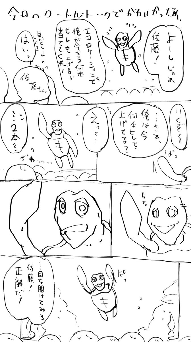 タートルトーク初めて行ったらくがき 