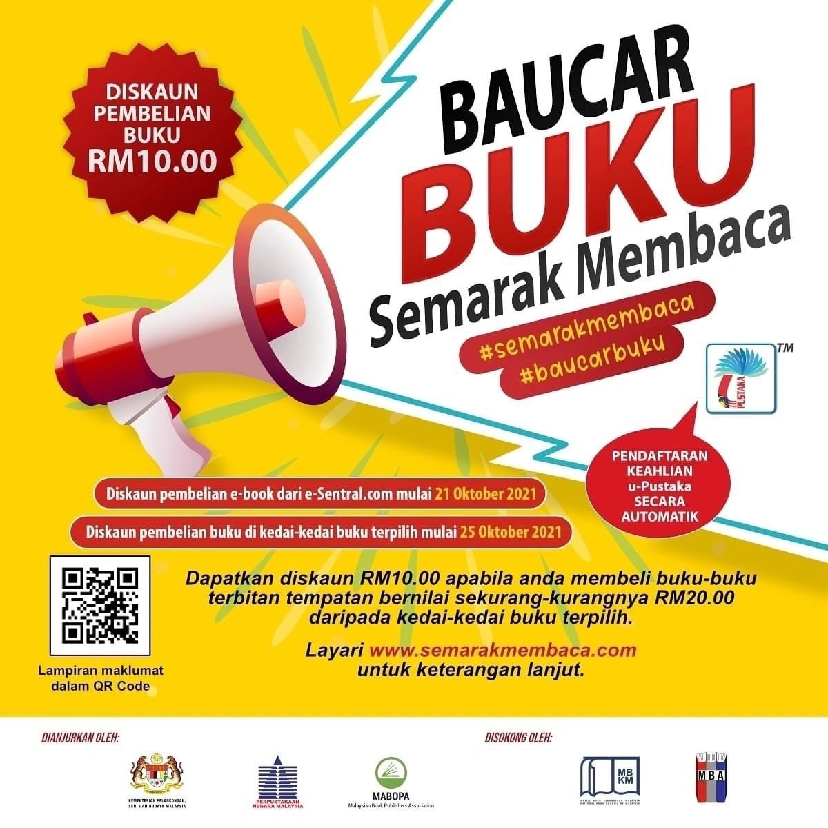 Berita baik! Promosi Baucar Buku Semarak Membaca dilanjutkan sehingga 30 November 2021! Belanja minimum RM20 di Kedai Fixi dan anda akan dapat diskaun RM10. Lekas sebelum baucar buku habis. 

#SemarakMembaca 
#BaucarBuku 
#kedaifixi