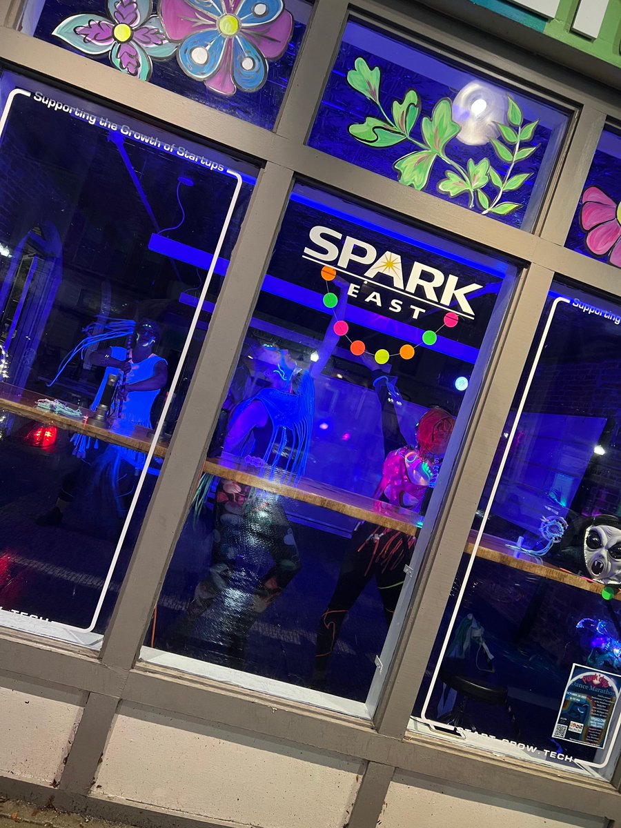 Thanks to #AnnArborSPARK + #SPARKEastInnovationCenter for being an amazing SHINING sponsor for ypsiGLOW 2021!  The Punk'd Up Dance Marathon by Christina Marie Sears + Friends got us dancing!  Natalie Berry flower powered your windows + you cheered us with hot bevs.  #ypsireal