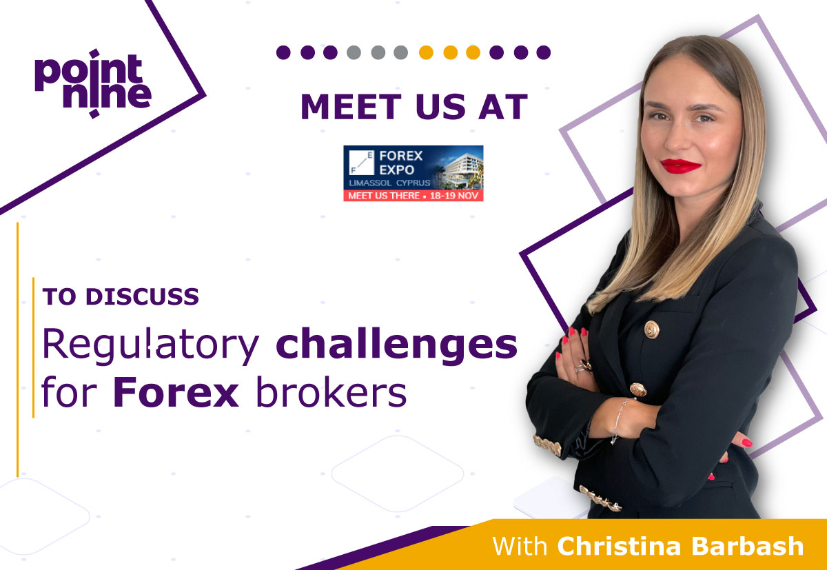 PointNine_'s tweet photo. 👉🏻 Meet  Christina Barbash at the ForexExpo 2021 and have a chat with her about the Regulatory challenges that FX Brokers face when it comes to being compliant! 🙌🏼
• 18-19 November • Parklane • Limassol •

#PointNine #FxBrokers #ForexExpo2021 #RegTech #FinTech
@P9_KBBDM https://t.co/M1uwK9ZAYX