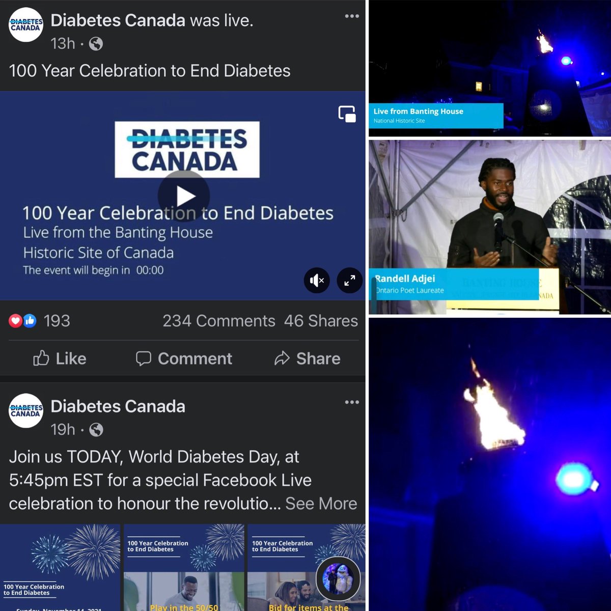 AdventureArt's tweet photo. Proud to #webcast @DiabetesCanada 100 year celebration for discovery of #insulin to the world. We can’t wait another 100 years for cure. #worlddiabetesday #DiabetesAwarenessMonth #torontowebcasting #videoproduction #chrisowenhalper #livestreamstudio #vimeo https://t.co/64VpXRuo3W