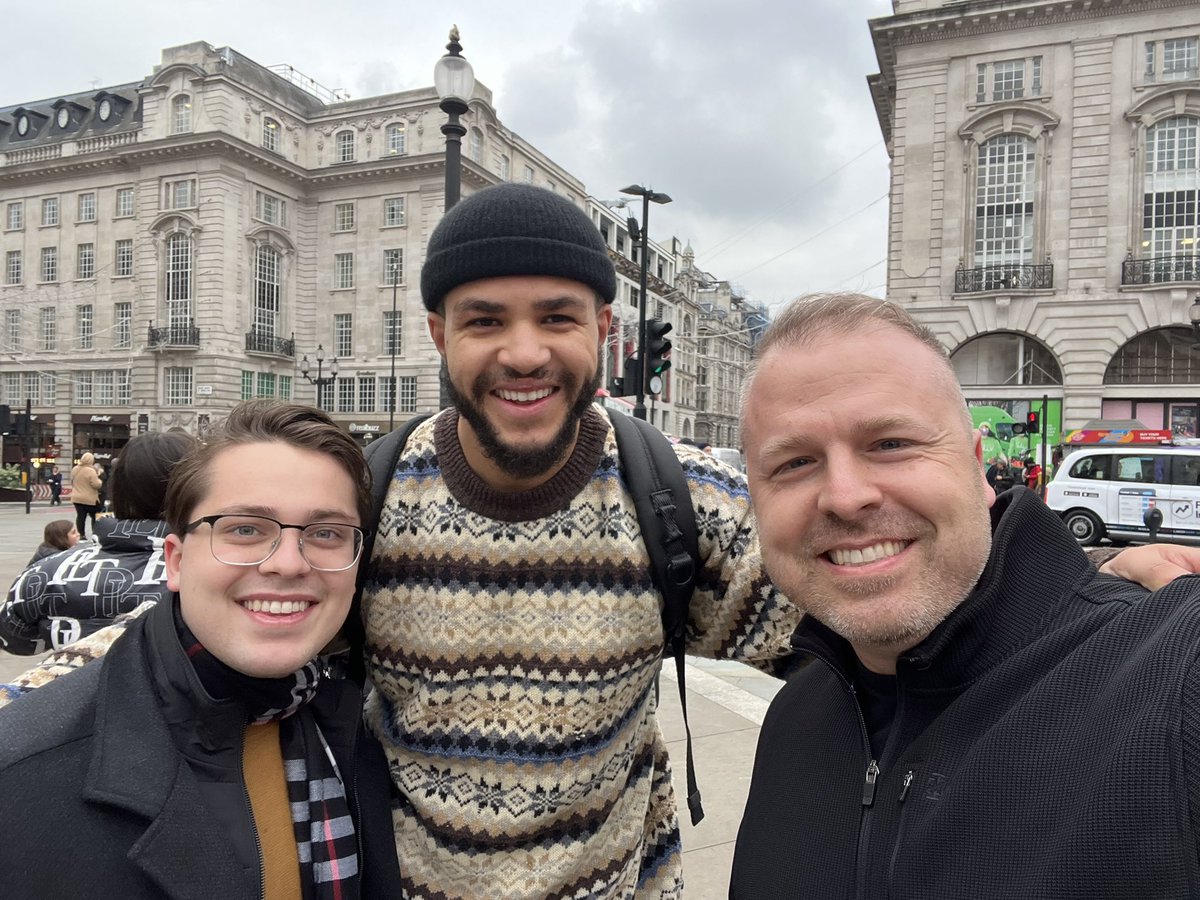 A selfie of Marcus Rutherford, Matt and Taylor.