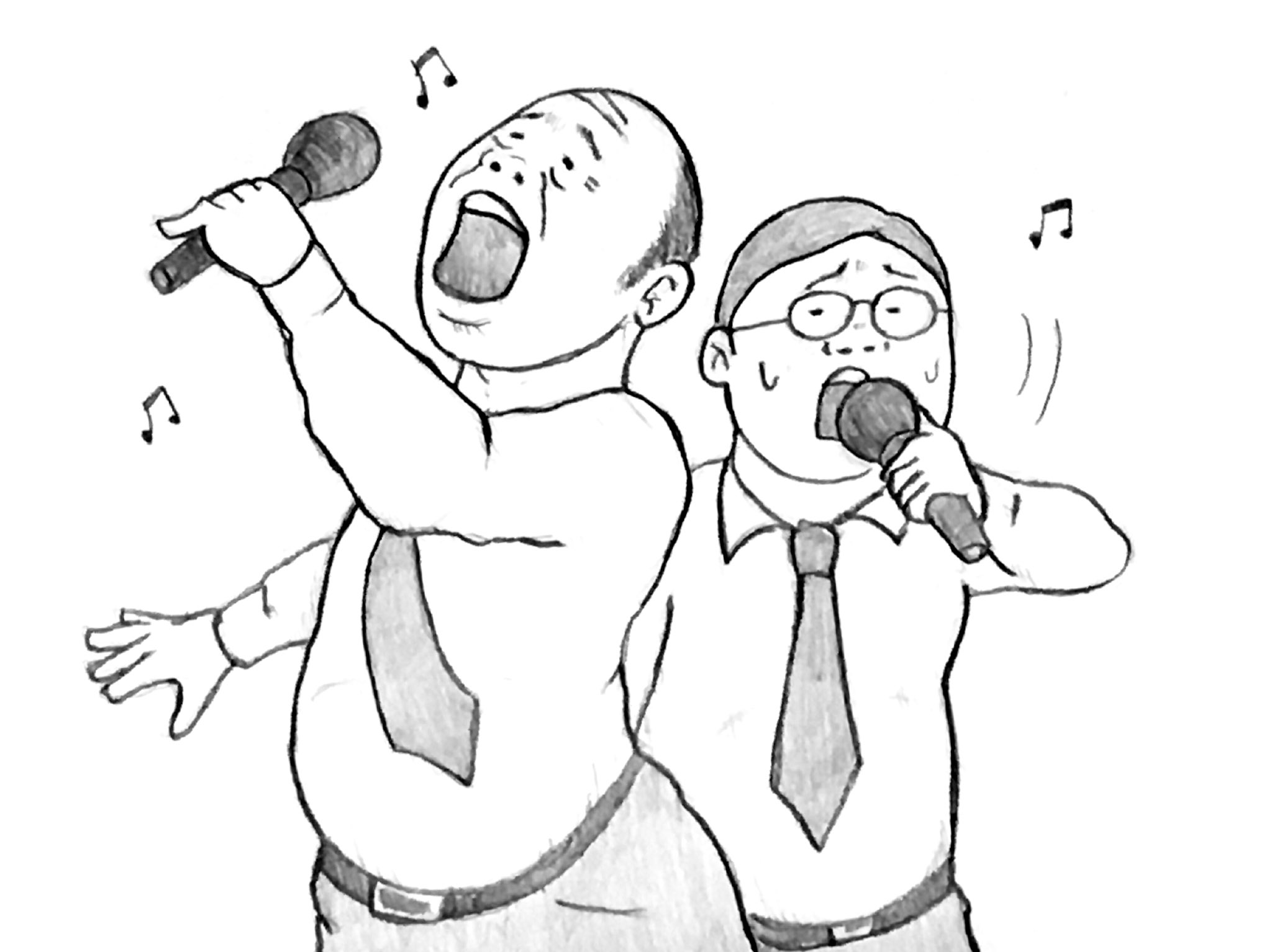 ロバ サビで急に入ってくる カラオケ おじさんイラスト シュール カラオケあるある サラリーマン フォローミー いいね イラストレーター T Co I804norxss Twitter