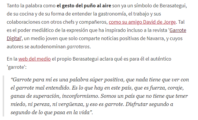 GarroteDigital's tweet photo. @majimeno @diariovasco En @directopaladar también se han hecho eco de la noticia. Leyendo el texto hemos descubierto una mención a Garrote Digital. 🍖🥩🥗 

¡Gracias! A los garroteros nos ha hecho mucha ilusión.🤩

Aprovechamos para dejar el link: 
➡️https://t.co/V2w2qv8cal https://t.co/CUr6Qe6vue
