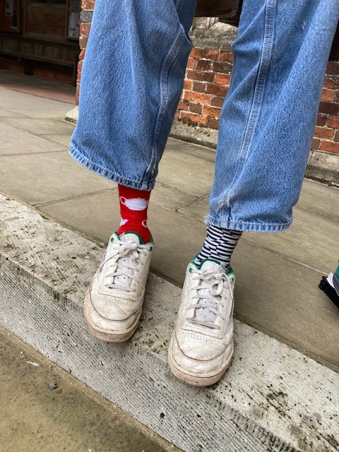 WinColl's tweet image. Mismatched feet around school today for  #AntiBullyingWeek #OddSocksDay!