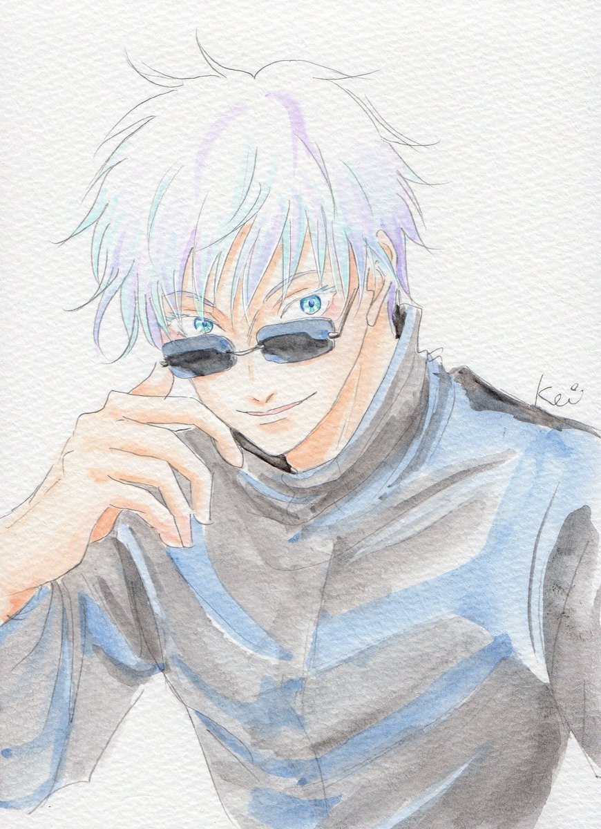 呪術廻戦 #五条悟 #アナログ絵 #アナログイラスト