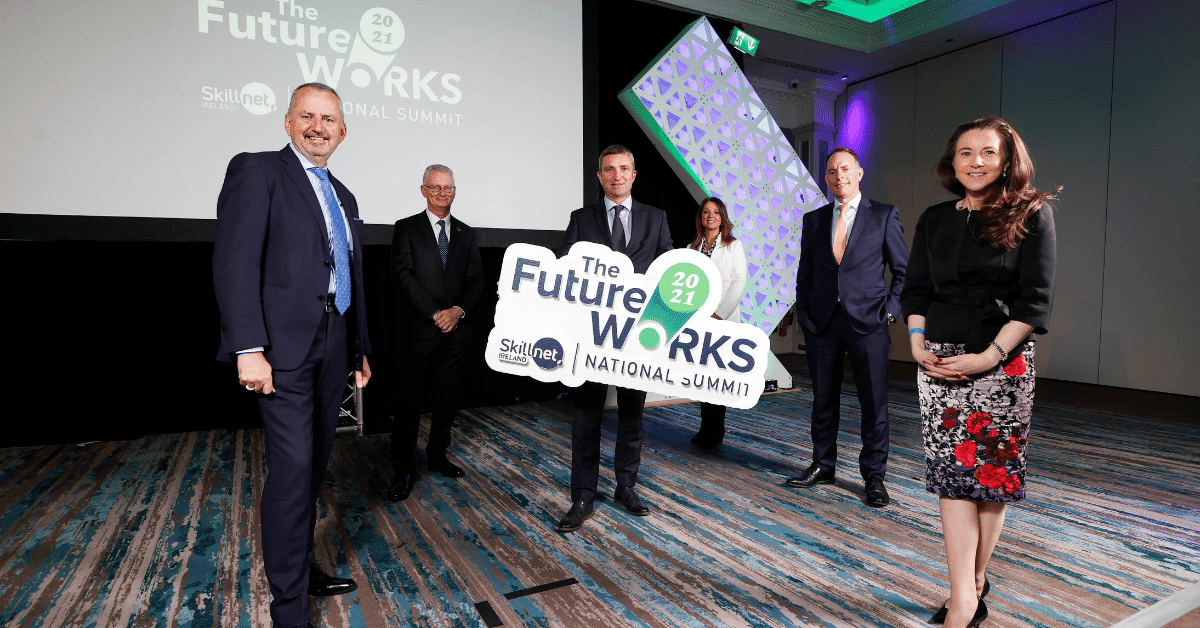 SkillnetIreland's tweet photo. Through a range of expert speakers & industry leaders, our recent #TheFutureWorks Summit explored the future of work, the vital role talent plays in Ireland’s economic success and the area of ‘Leadership for the Next Normal’. #TalentTransformsBusiness https://t.co/BxAQw9BBgS https://t.co/NqJAJWIuVZ