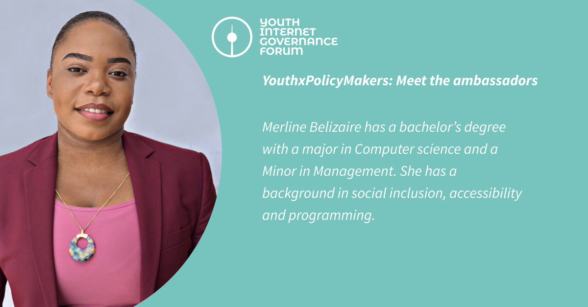 For #YouthxPolicyMakers ambassador <a href="/MerlineBelizai2/">Merline Belizaire</a>, internet governance is the process by which we can challenge problems, standards, rules and decision-making procedures in order to make the evolution and use of the Internet more reliable and accessible.
