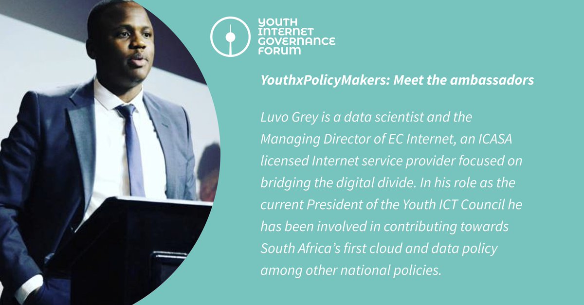 Our #YouthxPolicyMakers ambassador <a href="/luvogrey/">Luvo Grey</a> is not only involved in digital policy advocacy in his home country of South Africa, he is also the founder of EC Internet, which provides reliable and affordable internet services to rural and township communities of the Eastern Cape.