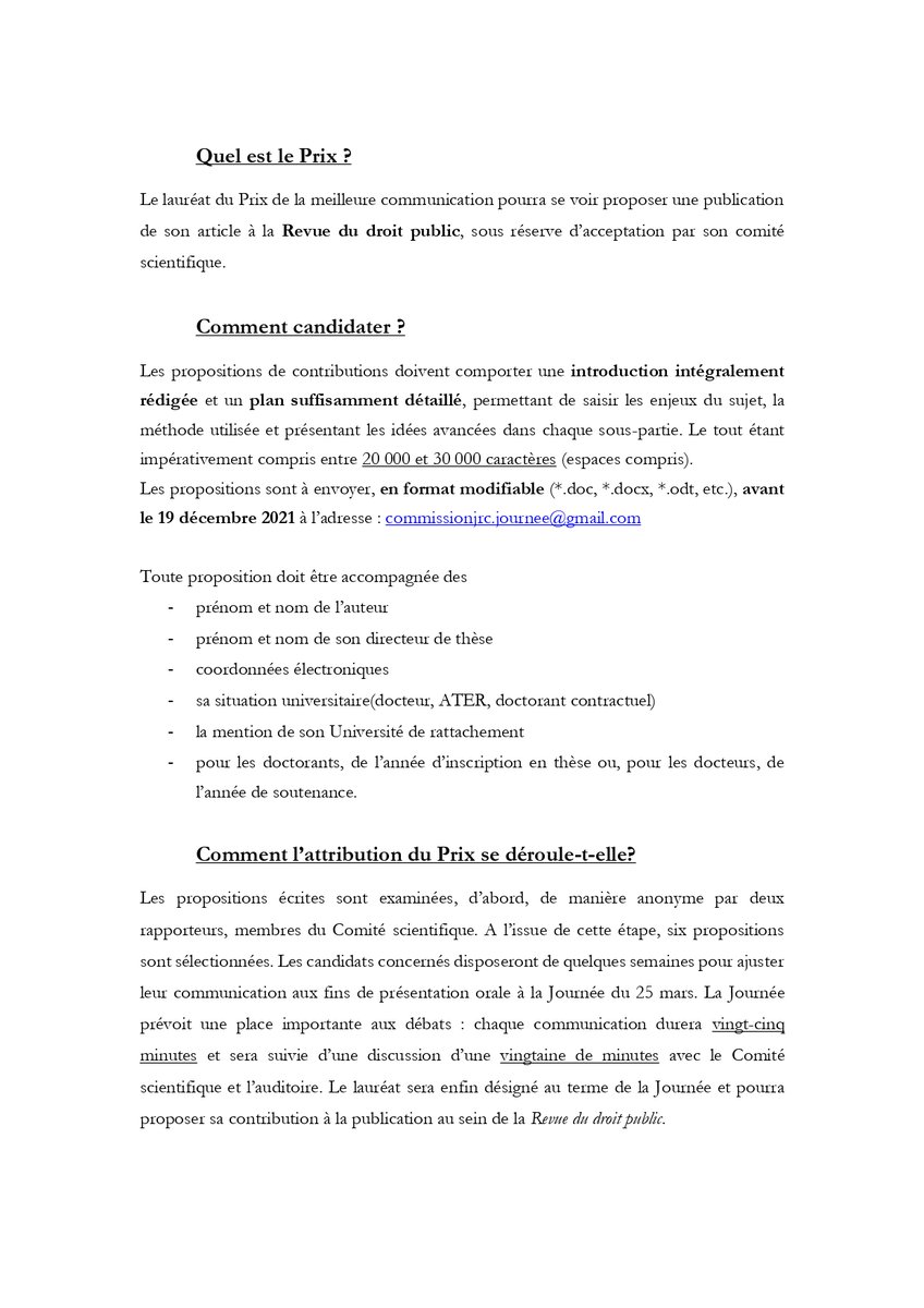 Commission_JRC's tweet photo. 👋RAPPEL - Appel à communications👋

Le 25 mars 2022, aura lieu au Sénat la Xe Journée doctorale de la Commission de la jeune recherche constitutionnelle. 

Jeunes chercheurs, vous avez jusqu'au 19 décembre 2021 pour proposer une contribution !

Toutes les infos, ici 👇 https://t.co/xXDgrhBJB8