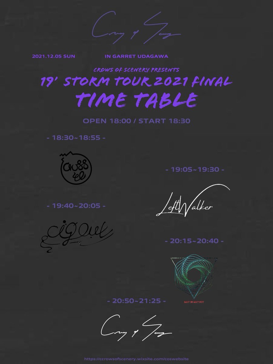 crowsofscenery's tweet photo. 【19'storm TOUR 2021】
Crows of Scenery 19'storm TOUR 2021 Tour FINAL TOKYO
🆕情報解禁🆕
https://t.co/KK6uYQ59bO
↓チケットのご予約は公式LINEから承ります↓
https://t.co/iKujaj96OI
#crowsofscenery #cos #19storm #19stormtour2021 #garret #garretudagawa https://t.co/Re4N64vFxK