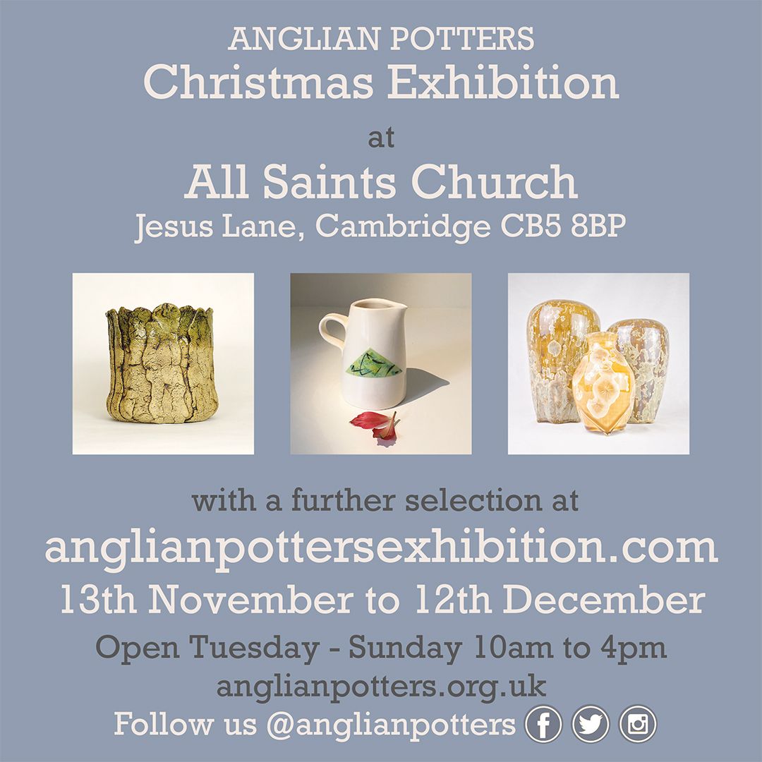 AnglianPotters's tweet photo. Our famous Christmas exhibition returns to All Saints, Jesus Lane, Cambridge and also Online at https://t.co/XhtwCBcoCV
Both shows run from Saturday November 13th to Sunday December 12th
OPEN Tuesday to Sunday 10.00am to 4.00pm at All Saints and 24hours every day online https://t.co/Irx3F7BhVI
