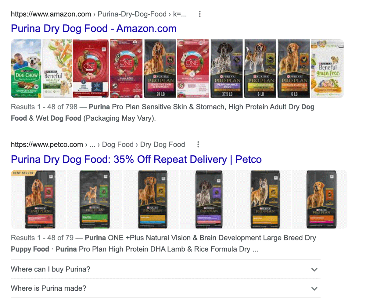 rustybrick's tweet photo. Google search showing more product images in the desktop search result snippets now (more people noticing) https://t.co/oQ8j8XeZRq via @Kevin_Indig @Abbietripathi @jimboot and more https://t.co/w4owFpzFJT