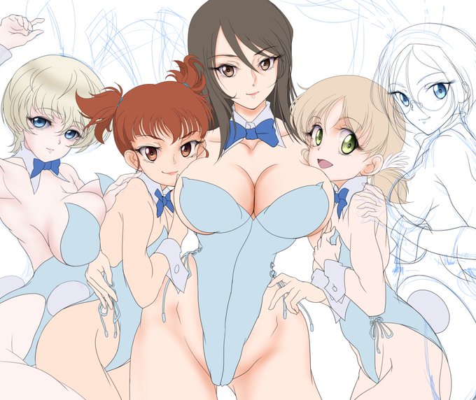 今夜の依頼絵の合間の趣味絵・バニー継続の続き〜。
ミカ・アキ・ミッコトリオにヨウコを加えて更にルミ姉さんも加えてま〜す。だいぶ賑やかになってまいりましたw 