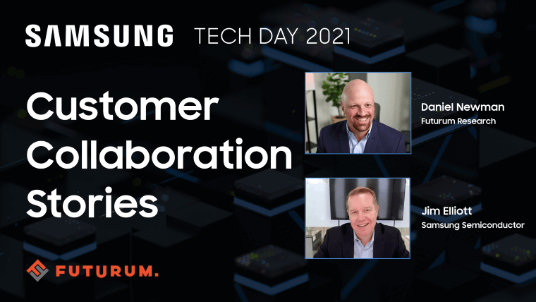 TheFuturumGroup's tweet image. In this short episode of the @FuturumWebcast , @danielnewmanUV sat down with Jim Elliott, Corporate SVP of Memory Sales for  @SamsungSemiUS to discuss what customer #collaboration stories we might hear at @Samsung #TechDay2021 TODAY 11/15 bit.ly/3owqwCi