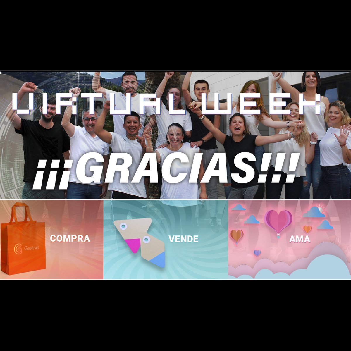 sugextions's tweet photo. La primera #VirtualWeek de Grutinet ha sido un éxito rotundo, y para celebrarlo han creado un divertido vídeo de agradecimiento a sus clientes y colaboradores. ¡No os lo perdáis!
Vídeo: https://t.co/6hdX70BH15
+info: https://t.co/BUt4G57mkE
@Grutinet #sugextions https://t.co/VHcdL8tZ20