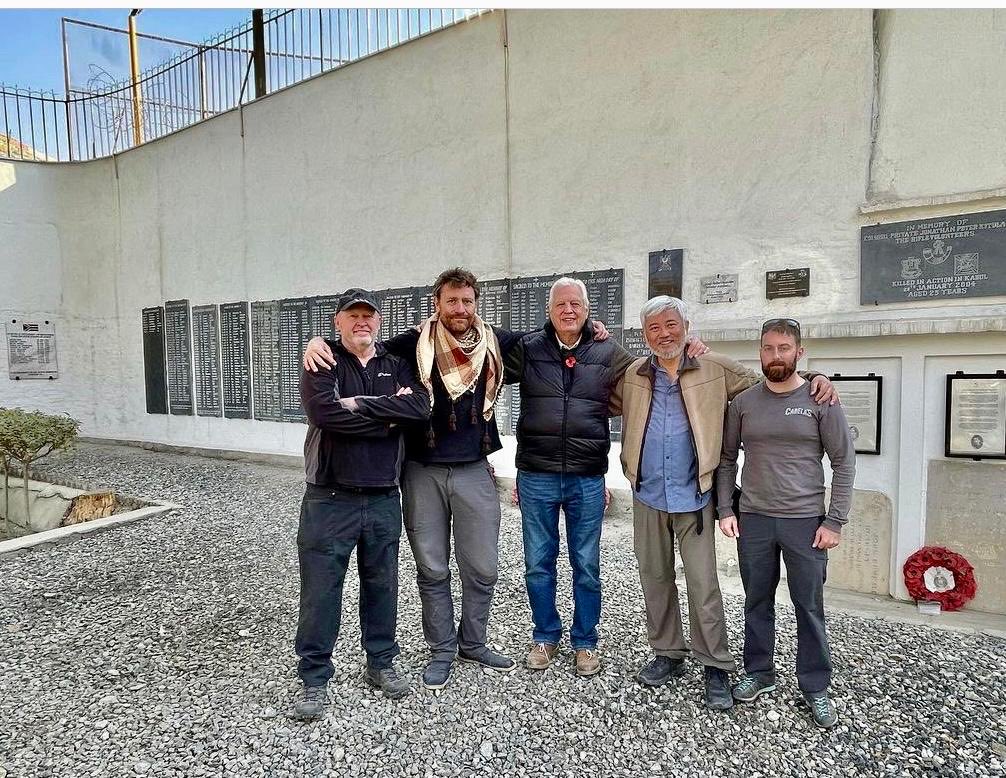 JohnSimpsonNews's tweet photo. Our BBC team at the British cemetery in Kabul:  Stu Holland, Joe Inwood, me, Joe Phua, Paul Lonergan.  Superb people to work with. https://t.co/zNAbKr6eG3