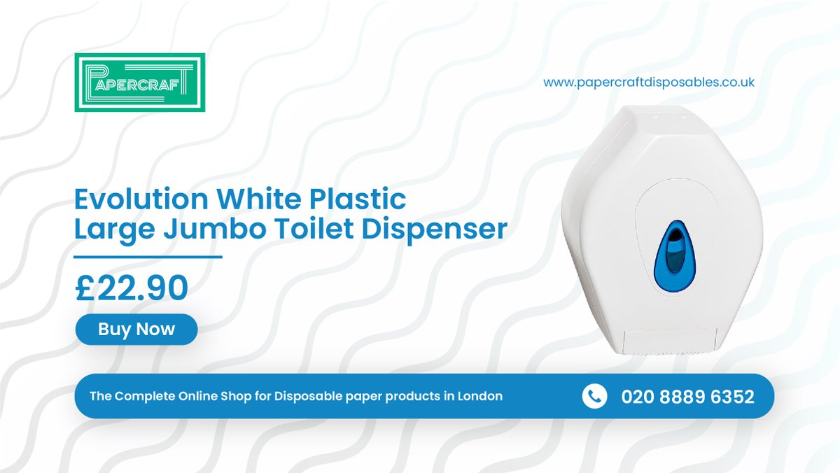 papercraftsuk's tweet image. Evolution White Plastic Large Jumbo Toilet Dispenser
Price: £22.90
Buy Now bit.ly/3FcvUBe

#toiletrolls #couchroll #handtowels #toiletdispenser #wiperrolls #whitetoiletrolls #PaperCentrefeedRolls #paperproducts #paperhandtowel #papertowels #papercraftdisposablesuk