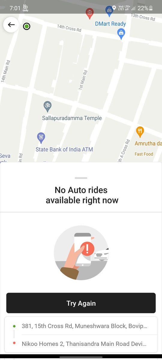 harsha_hs's tweet photo. @bhash @Olacabs It's raining heavily in Bangalore and I'm struggling to find autos. It would greatly help if there is an option to commit a fixed tip to driver to attract him to come and pick. Just an idea! https://t.co/4jCB96F42x