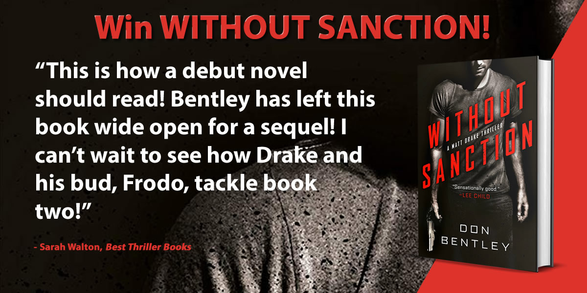 BestThrillBooks's tweet photo. Win WITHOUT SANCTION (Matt Drake #1) by @bentleydonb!

Don spent a decade as an Army Apache helicopter pilot during which time he was stationed in South Korea, Germany, and Texas.

Please follow him.

Enter the VET AUTHORS FOR VETS GIVEAWAY: https://t.co/E4rNizgwPq. https://t.co/bKWFZUxP0k
