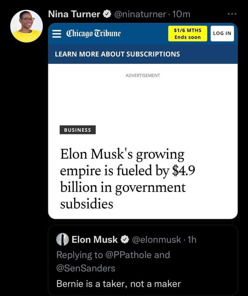bbecker317's tweet photo. @elonmusk @PPathole @SenSanders When Elon shows up at the pot luck, its with a belly sack https://t.co/c04zc8JpLZ
