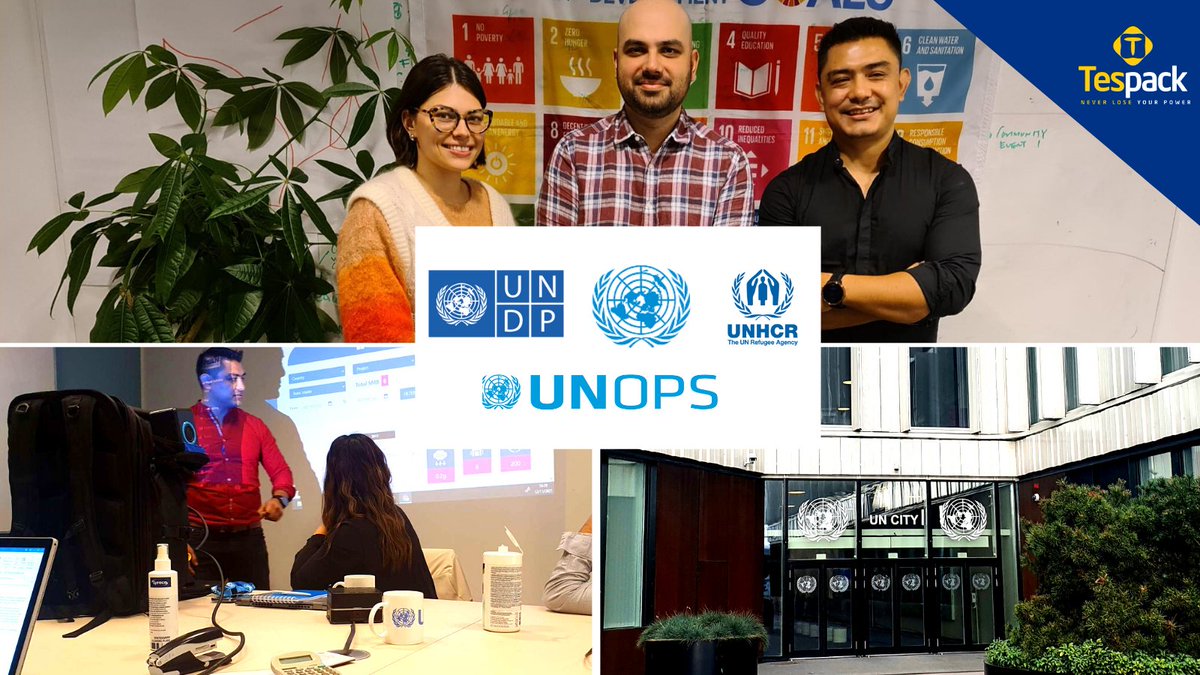 Tespack's tweet photo. 𝐌𝐞𝐞𝐭𝐢𝐧𝐠 𝐰𝐢𝐭𝐡 𝐔𝐍 𝐚𝐠𝐞𝐧𝐜𝐢𝐞𝐬

Last week, we had meetings with #UNagencies: @Refugees, @UNDP &amp; @UNOP showcasing the latest #tech and #energy solutions.  
Thanks for having us!

Lastest energy and Edtech👉https://t.co/j5cp3sDLIj https://t.co/ipRBCYZonS
