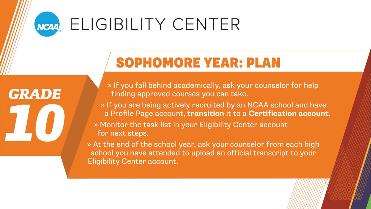 ncaaec's tweet photo. Are you a high school sophomore looking to play college sports? Don't delay your initial eligibility.

➡️ https://t.co/H02si41Qro https://t.co/hJSVvhHKl3