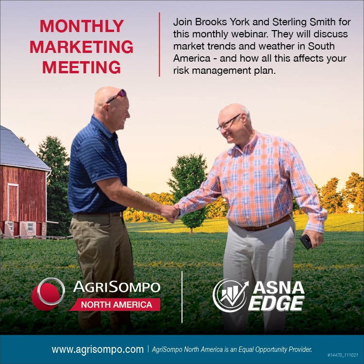 Looks like a quiet start to the week across the board. Make sure to join us for our November Marketing Meeting loom.ly/ddNHEuE
#AgriSompoNorthAmerica #MarketingAnalysis #CropInsurance #BetterTogether