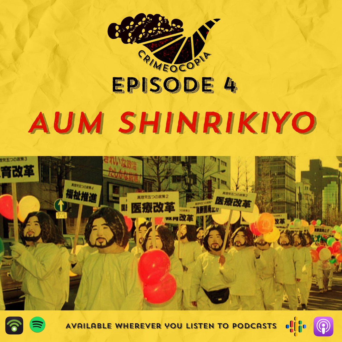 crimeocopia's tweet photo. 💀NEW EPISODE ALERT💀
This week we take you back to Japan to discuss a more widely known group by the name of Aum Shinrikyo.
Like what your heat? Be sure to share, like, subscribe, and review!
#crimeocopia #truecrime #truecrimepodcast #cults #aumskinrikyo #podernfamily https://t.co/DEvmNjorh5