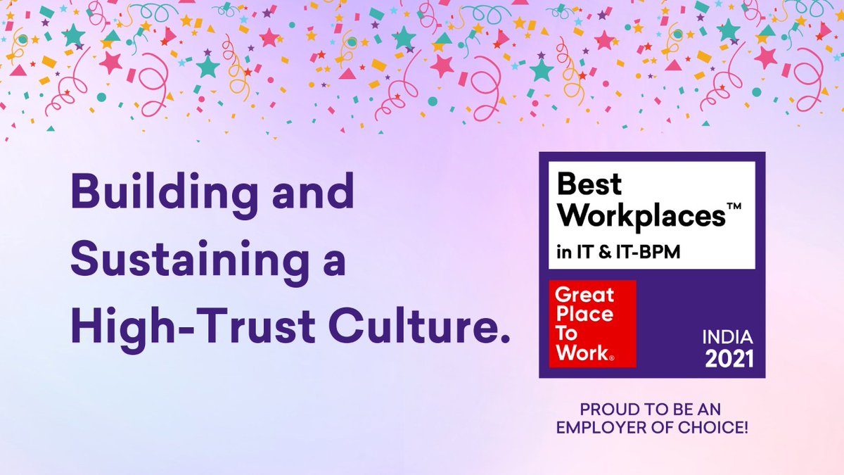Axtria's tweet photo. Proud to announce that Axtria has been recognized as India’s #BestWorkplaces in IT & IT-BPM 2021 Top 75 by the Great Place to Work Institute®. We take great pride in this achievement as it validates our efforts of consistently building a culture that inspires. #BestinIT #GPTW4ALL https://t.co/0o4oUknCuF