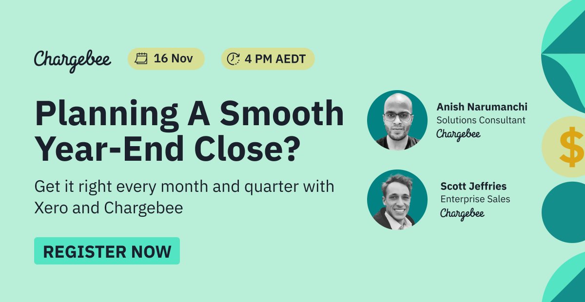 Join us tomorrow for a webinar to learn how you can address the complexities of the financial close, sync your subscription management engine &amp; accounting software, and plan ahead to keep your business audit-ready.

Register here: chrg.be/3okahs9
#Finance #Subscriptions
