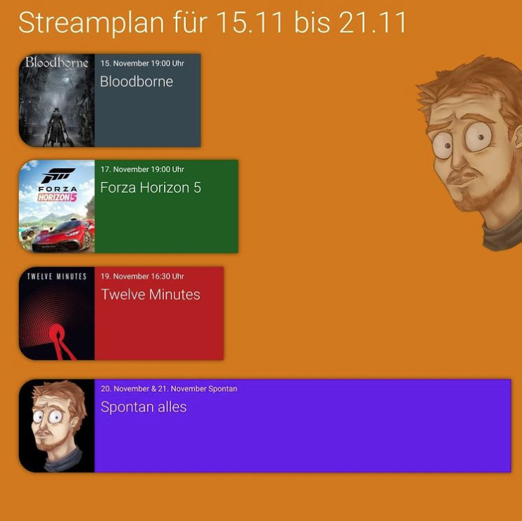 Übrigens so nebenbei, Streamwoche auf <a href="/TwitchDE/">Twitch DE</a> bei mir. Wieder regelmäßiger am start. 

Heute starte ich mit Bloodborne ab 19 Uhr. twitch.tv/dullyzockt