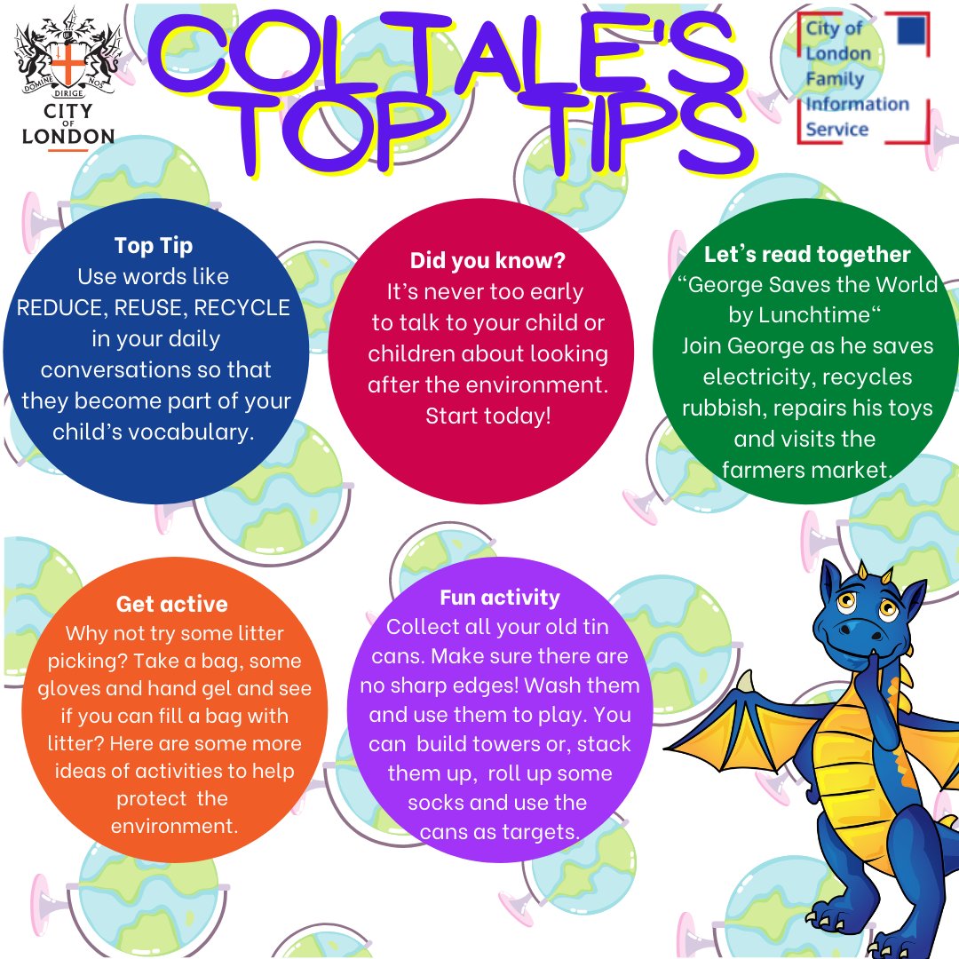 SqMileFamilies's tweet photo. #ColtalesTopTips | There has been lots in the news about looking after the environment and the small part we can all play.
You can involve your child involve in disposing of litter responsibly and recycling old toys, games and clothes.
#EYTalking
#PositiveParenting
#COP26 https://t.co/5fQlDMo9kO