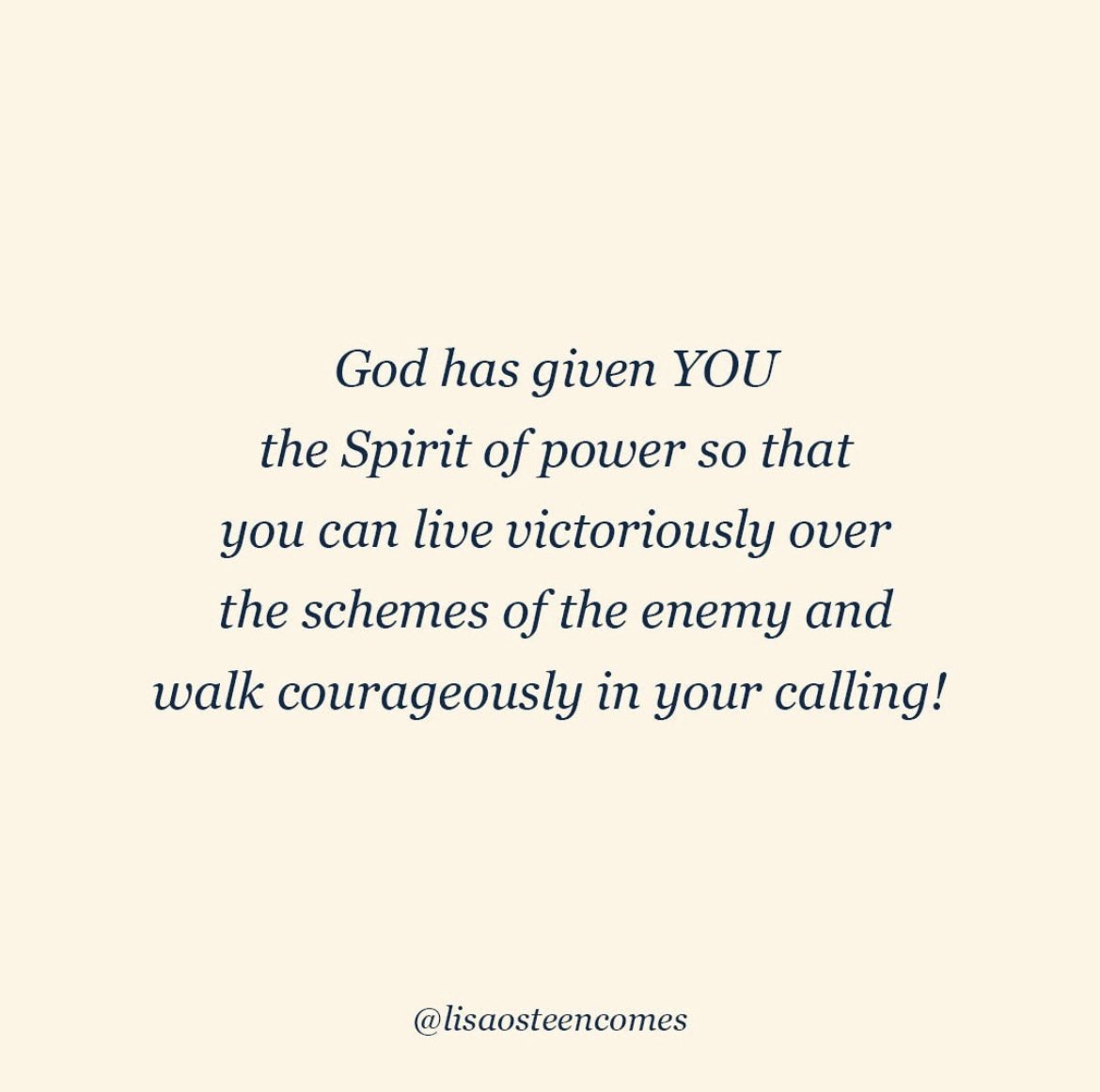 lisaosteencomes's tweet photo. II Timothy 1:7 says, “God has not given you a spirit of fear, but of power, and of love and of a sound mind.” The Greek word for FEAR in this passage is translated as: cowardly, timid, and fearful. God has not given YOU a spirit that causes you to be timid, fearful, or cowardly! https://t.co/fMXGUP3HGE