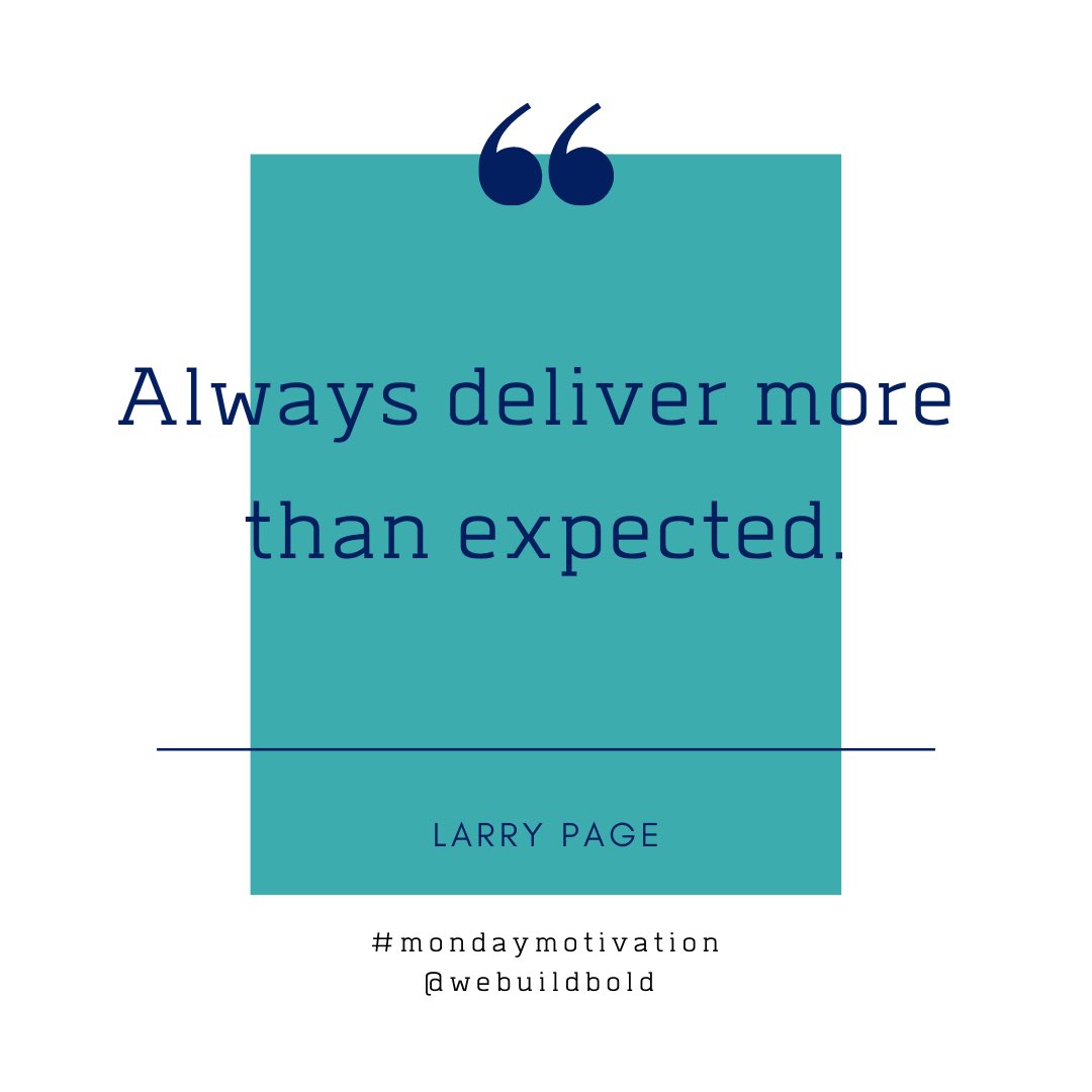 #MondayMotivation - It is always better to over deliver than under deliver, even in the professional world we’re faced with to deliver constantly. Think about managing client expectations and leaving them surprised by the deliverable 👏🏻 #aecmarketing #CXstrategy #webuildbold
