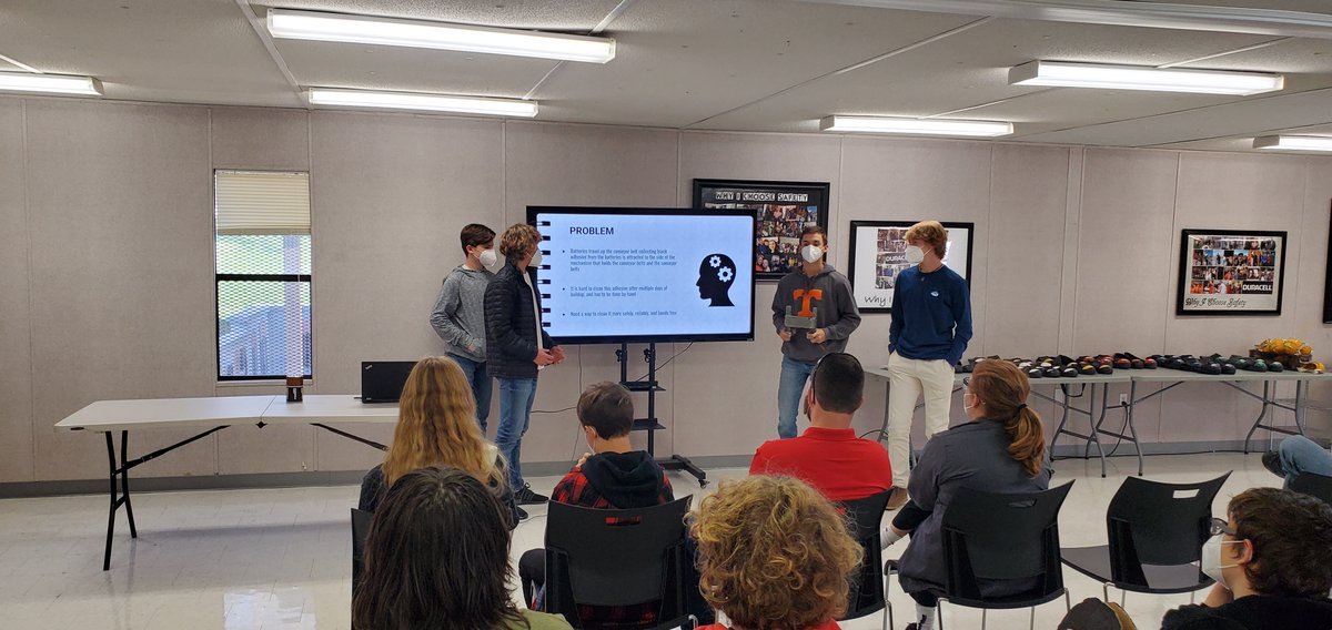 Gluckaneering's tweet photo. Our Introduction to Engineering Design Students Presented their solutions to the @Duracell Design Challenge on Friday and NAILED IT! Great ideas, and great presentations! #ThinkSTEM @CCSCTE https://t.co/Ew31lNOvPy
