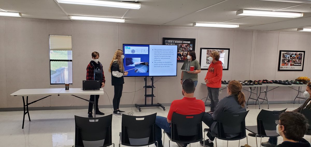 Gluckaneering's tweet photo. Our Introduction to Engineering Design Students Presented their solutions to the @Duracell Design Challenge on Friday and NAILED IT! Great ideas, and great presentations! #ThinkSTEM @CCSCTE https://t.co/Ew31lNOvPy