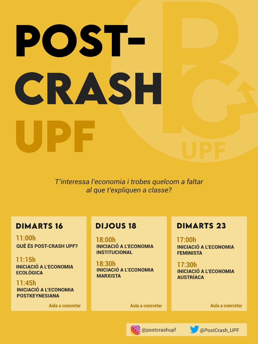 PostCrash_UPF's tweet photo. t'interessa l'economia i trobes quelcom a faltar al que t'expliquen a classe? https://t.co/o0eS1AeCtk
