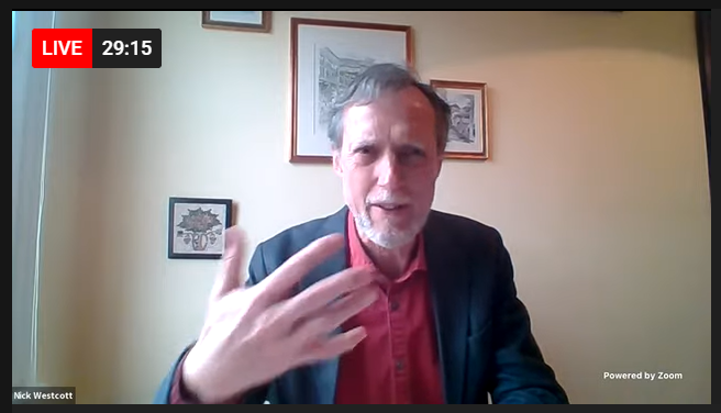 AcetforAfrica's tweet photo. #Climatechange doesn’t create conflict. It exacerbates it - @NickWestcottRAS reminds world leaders at ACET-@NEPAD_Agency Climate Change Webinar. 

Join us: https://t.co/cVIqbVETNd 
#COP26 #IntegratingtoTransform #AfricaCOP26 https://t.co/E9XaiZdWGm
