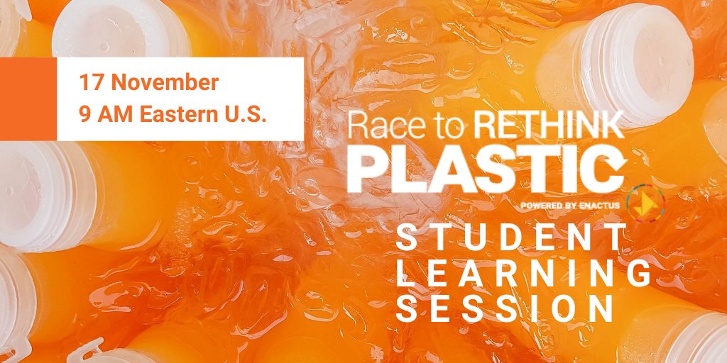 Don't miss the Race to Rethink Plastic Student Learning Session, presented by Dilyana Mihaylova, Global Plastics Pact Network Mgr, <a href="/circulareconomy/">Ellen MacArthur Foundation</a>.  Deep-dive into circular economies! 
Wed, 17 Nov, 9AM Eastern U.S.
Register here> bit.ly/3qyA2HK

#EnactusRethinksPlastic