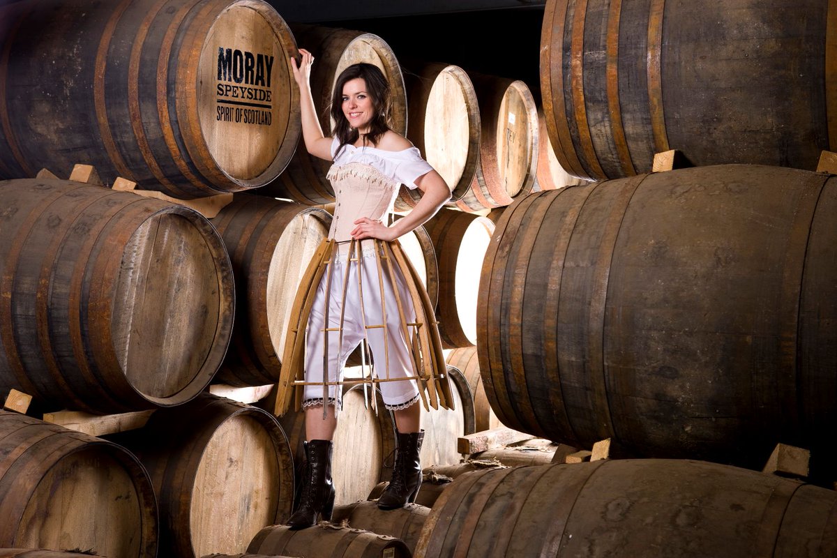 It was incredibly hard to select one image from this launch shoot for Moray Speyside back in 2010 as part of our look back over 20 years in business. Skirt made from a whisky cask and corsets by Beverley ... not HER corsets (thankfully) ... she sewed the corset